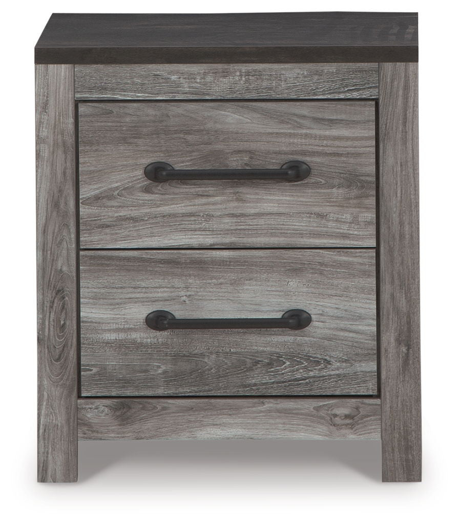 Bronyan - Two Drawer Night Stand - Dark Gray