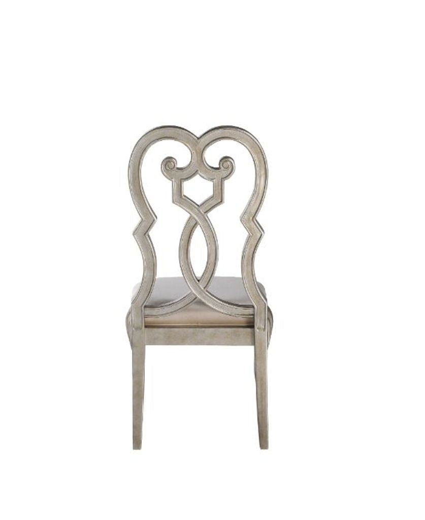 Esteban - Side Chair (Set of 2) - Ivory Velvet & Antique Champagne