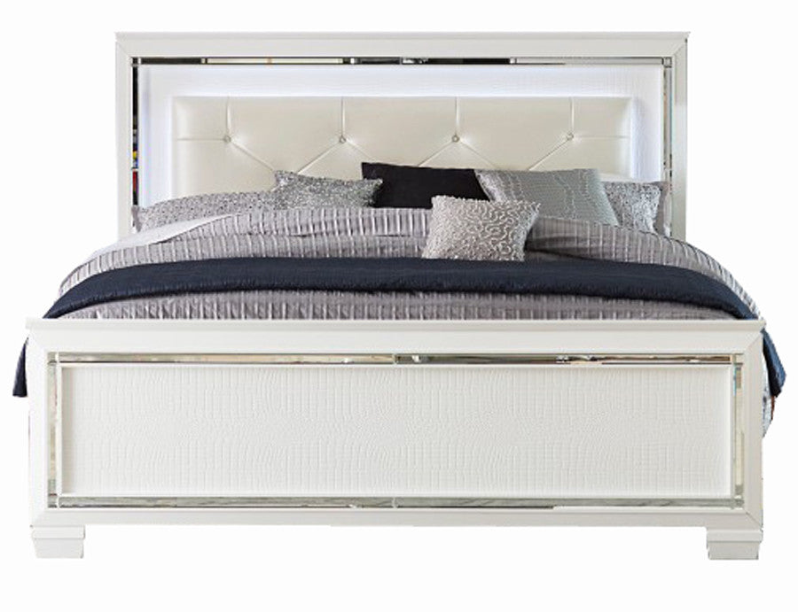 ANNIE White 60" Height LED Lighted Bed