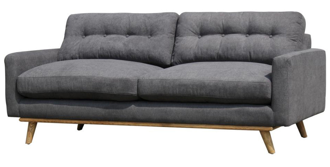 Arabella Gray Fabric Tufted Sofa