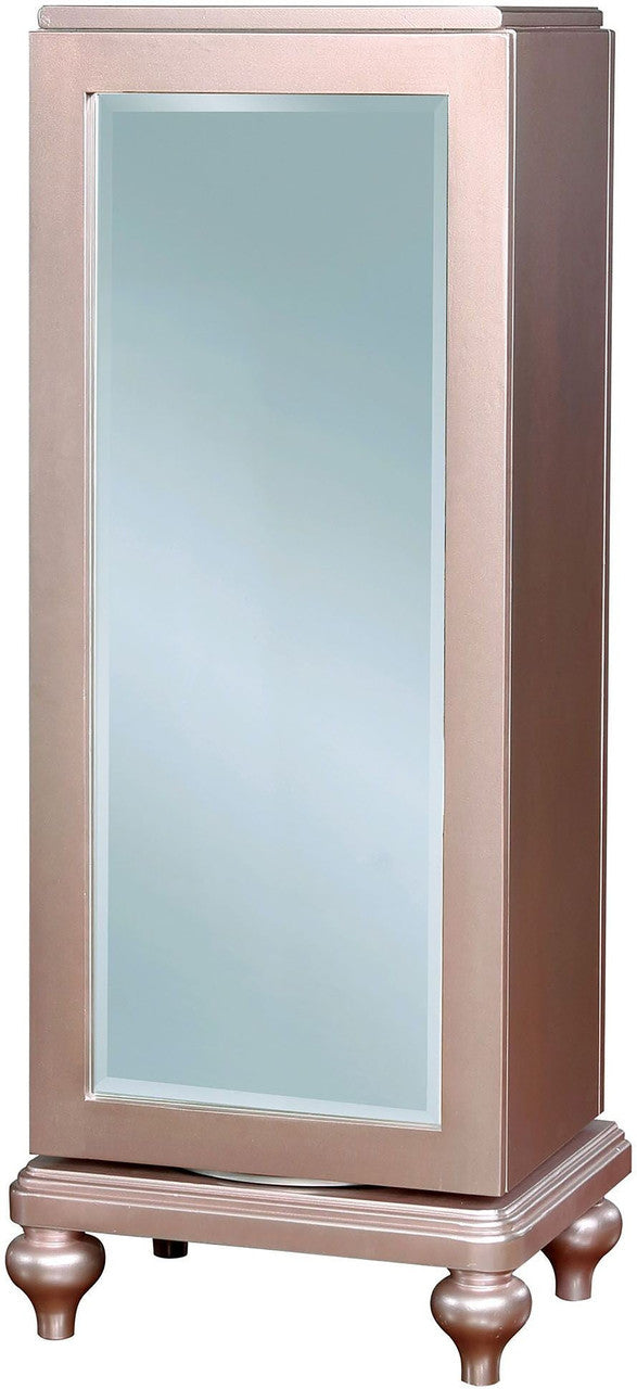AUBRIANA Rose Gold Swivel Chest With Mirror