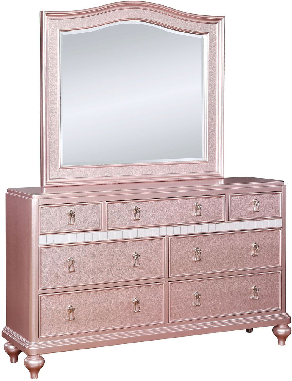 AUBRIANA Camelback Rose Gold Bedroom Set
