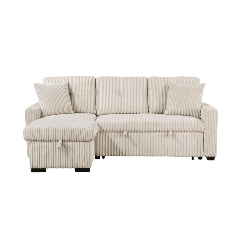Rhett - 3 Piece Reversible Sectional With Pull-Out Bed And Hidden Storage