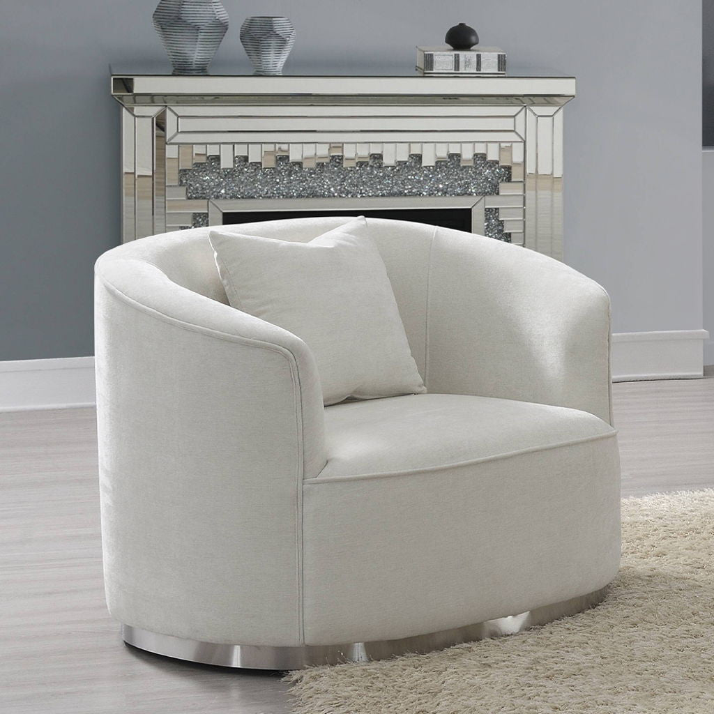 Odette - Chair With Pillow - Beige Chenille