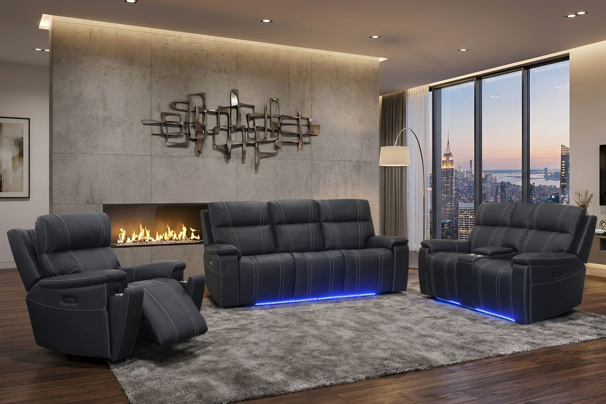 Hartley - Reclining Console Loveseat - Black