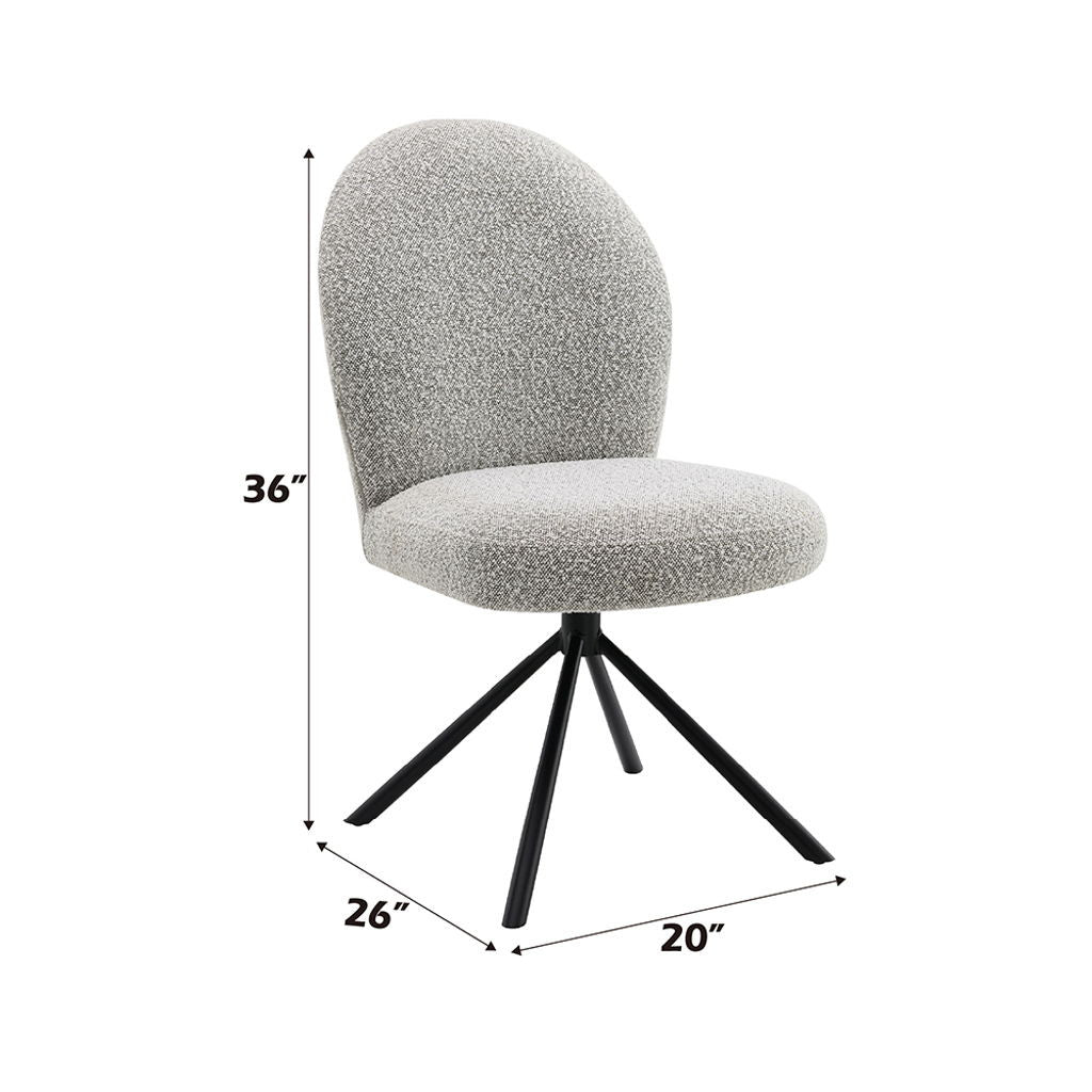 Lawton - Side Chair With Swivel (Set of 2) - Gray Boucle & Black