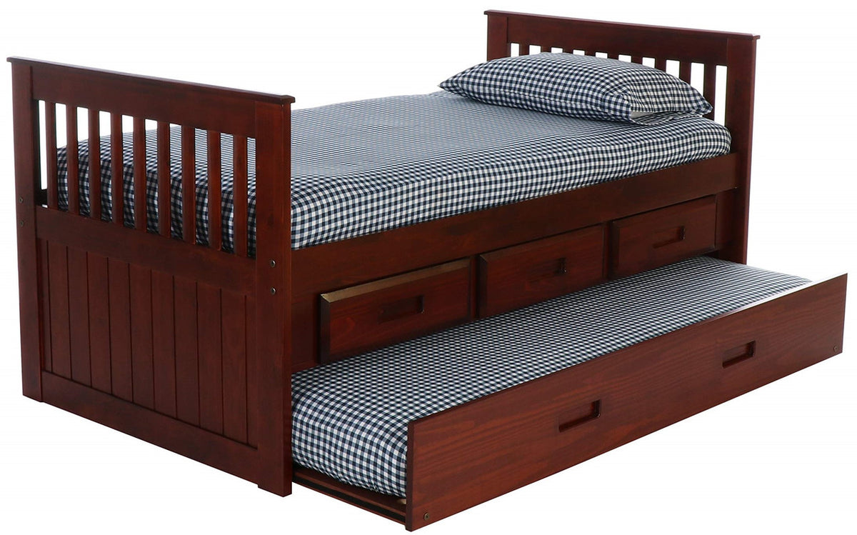 BAYCREEK Merlot Trundle Bed with Drawers