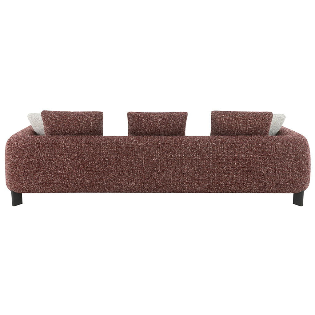 Mardi - Sofa With 6 Pillows - Maroon Tweed