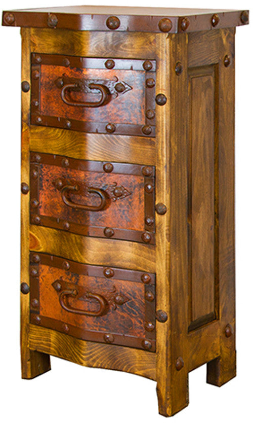 Brock Rustic/Copper 3 Drawer End Table
