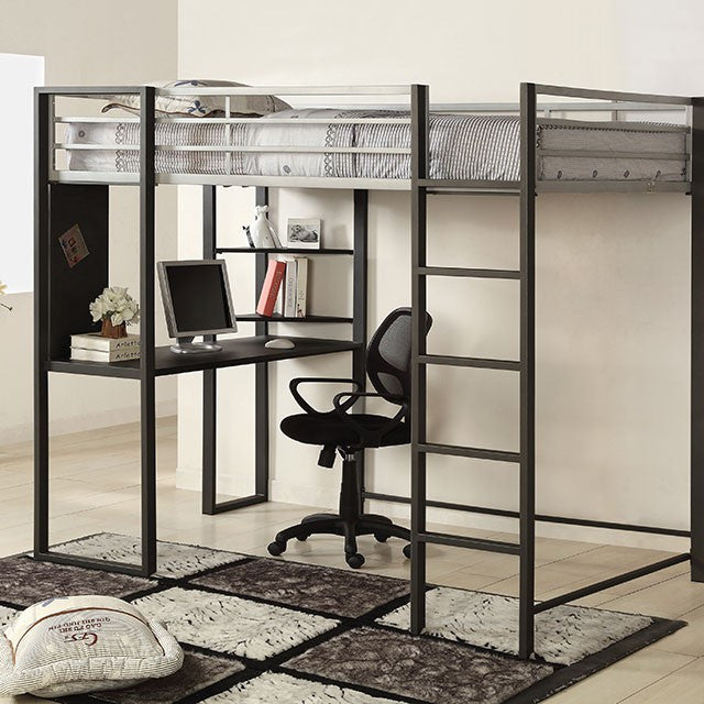 PENELOPE Full Size Loft Bed Workstation