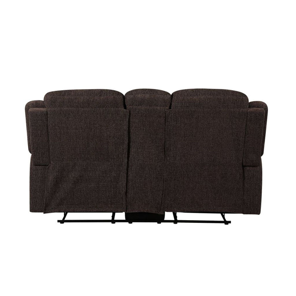 Madden - Motion Loveseat With Console - Brown Chenille