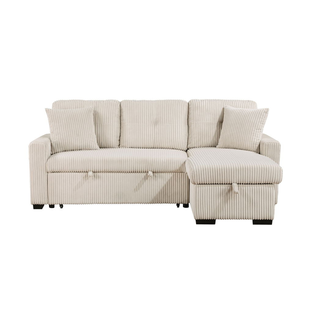 Rhett - 3 Piece Reversible Sectional With Pull-Out Bed And Hidden Storage