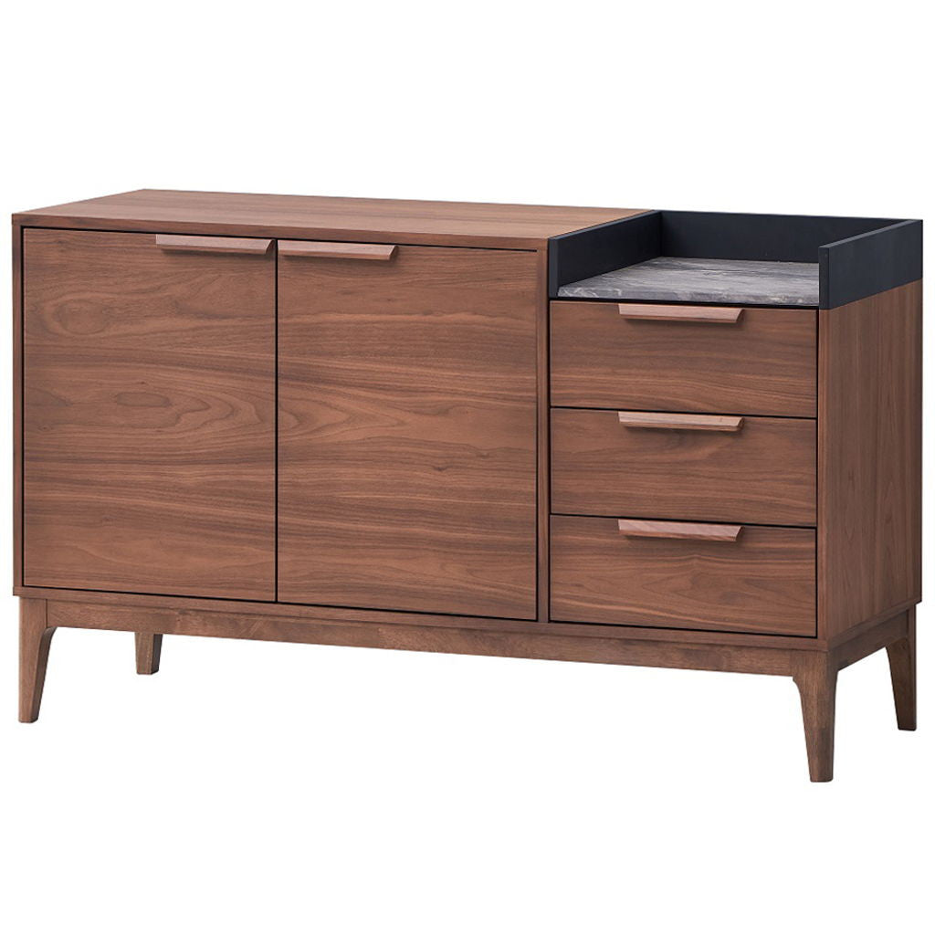Bevis - Server - Green Fabric & Walnut