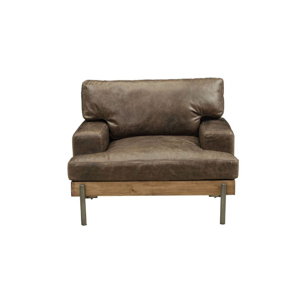 Silchester - Chair - Distress Chocolate Top Grain Leather & Oak