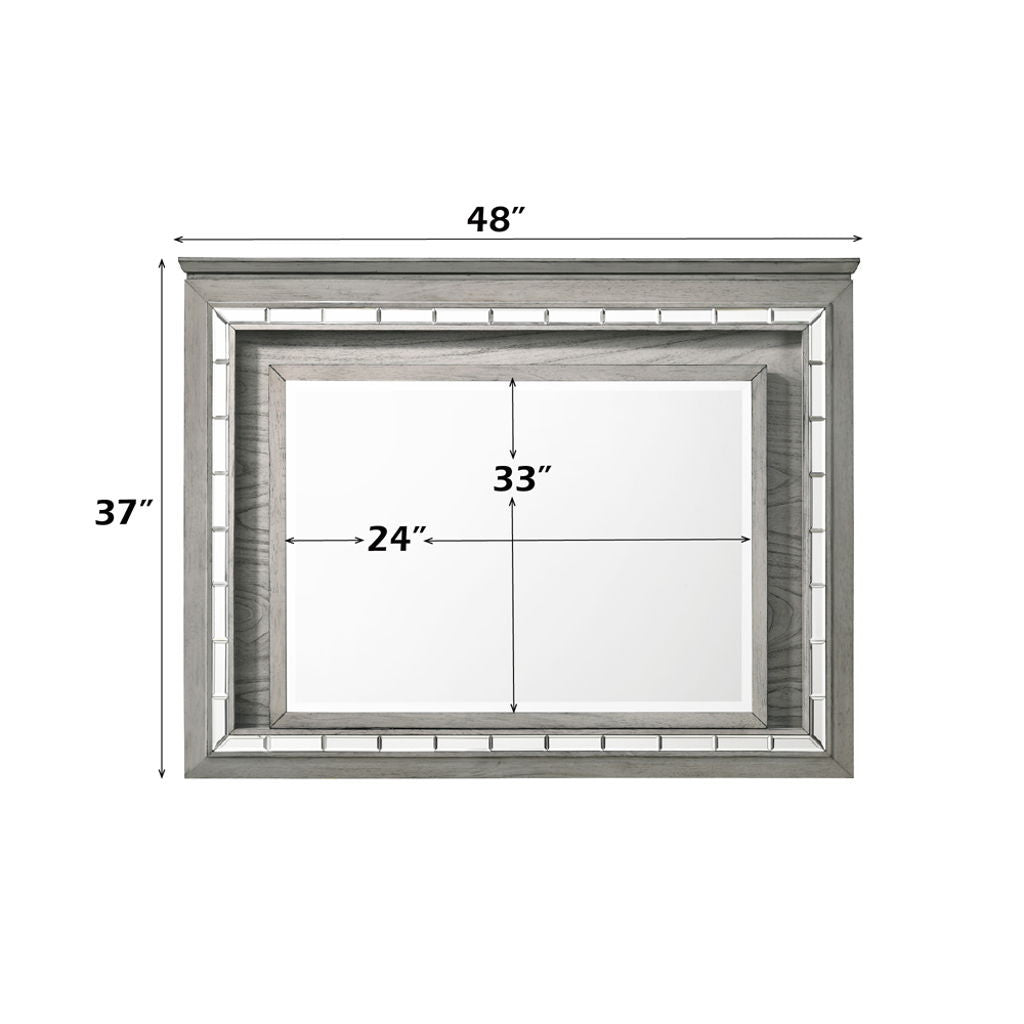 Antares - Mirror With LED - Light Gray Oak