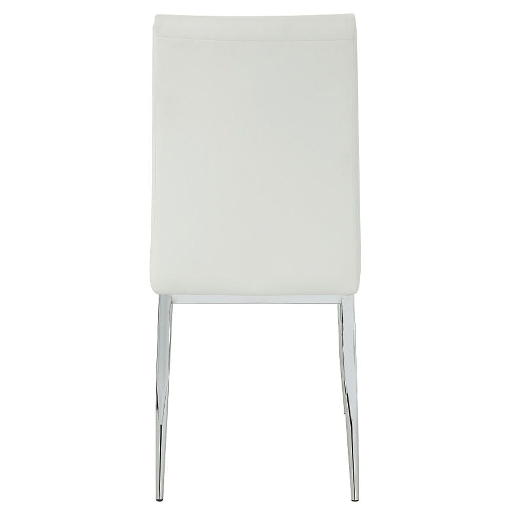 Kamaile - Side Chair (Set of 2) - Beige Synthetic Leather & Chrome