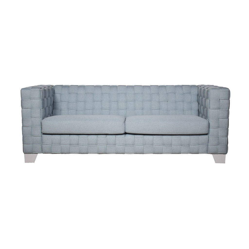 Saree - Sofa - Light Teal Chenille & White