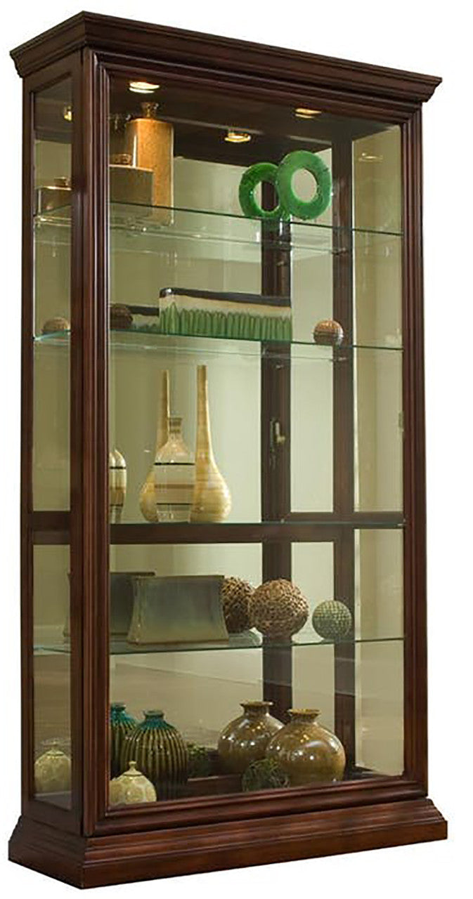 Lizeth Dark Brown Lighted Sliding Door Curio