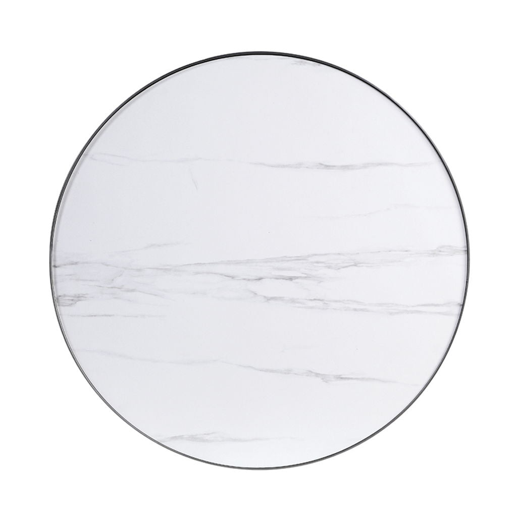 Abilene - Nesting Coffee Table Set - Marble Top & Brush Silver