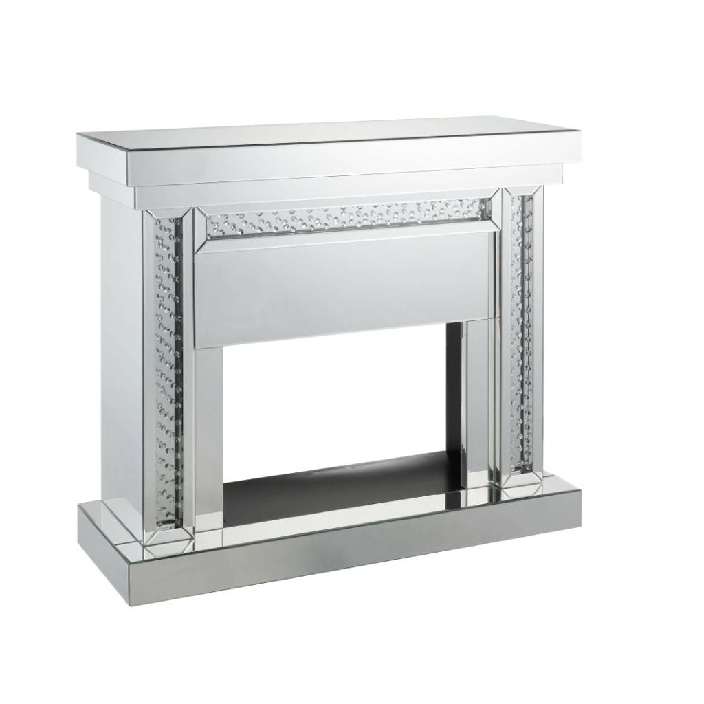 Nysa - 42" Fireplace - Mirrored & Faux Crystals