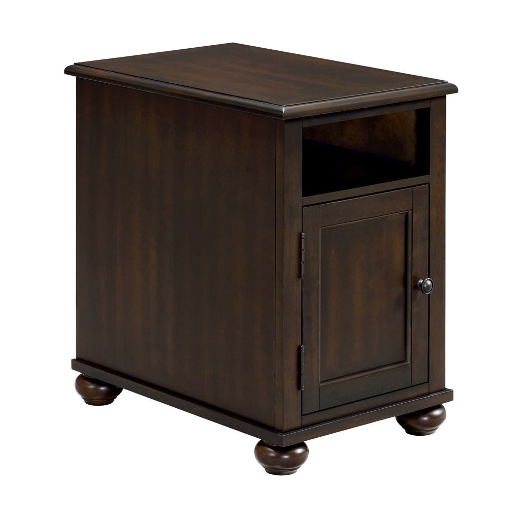 Wagner - Chairside Table With USB - Cherry