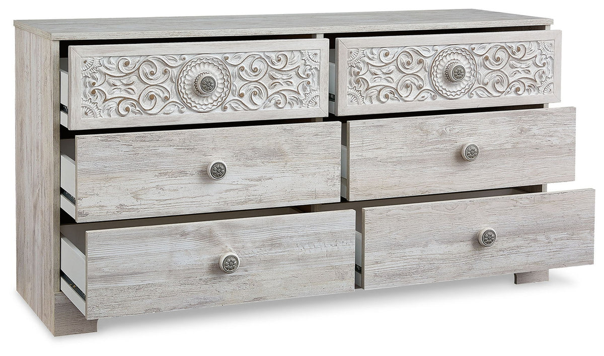 Paxberry - Six Drawer Dresser - Weatherworn - Whitewash