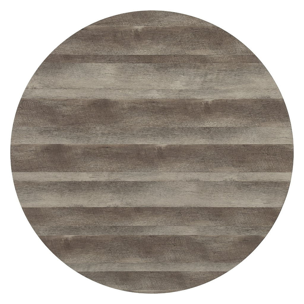 Zudora - Round Dining Table - Antique Oak & Black