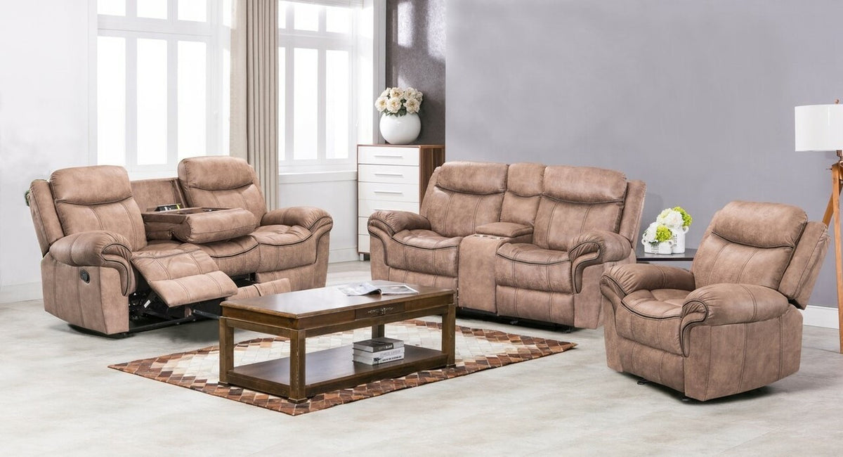 DAKOTA Reclining Sofa and Loveseat with USB Ports