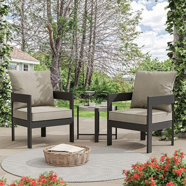 DARIEL Black/Brown 3-PC Patio Set