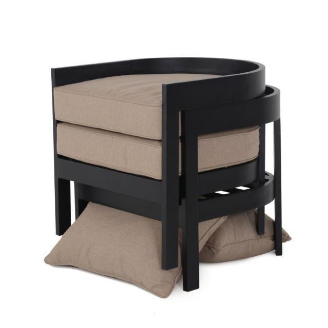 DARIEL Black/Brown 3-PC Patio Set