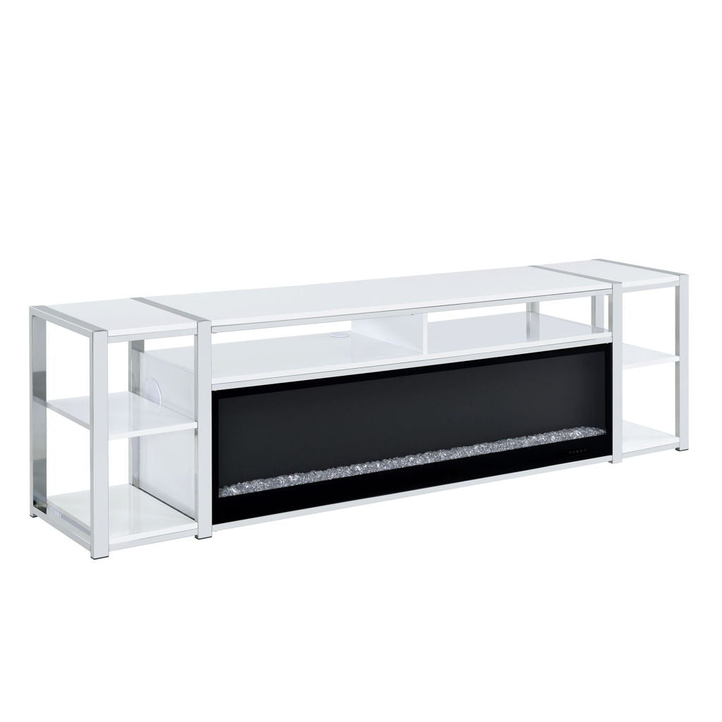 Midway - 80" TV Console With Firelight - White