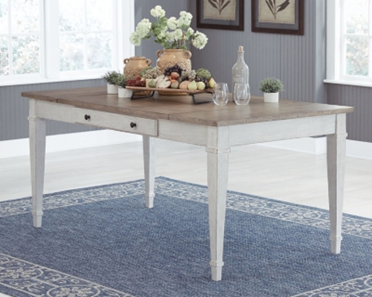 Skempton - RECT DRM Table w/Storage - White