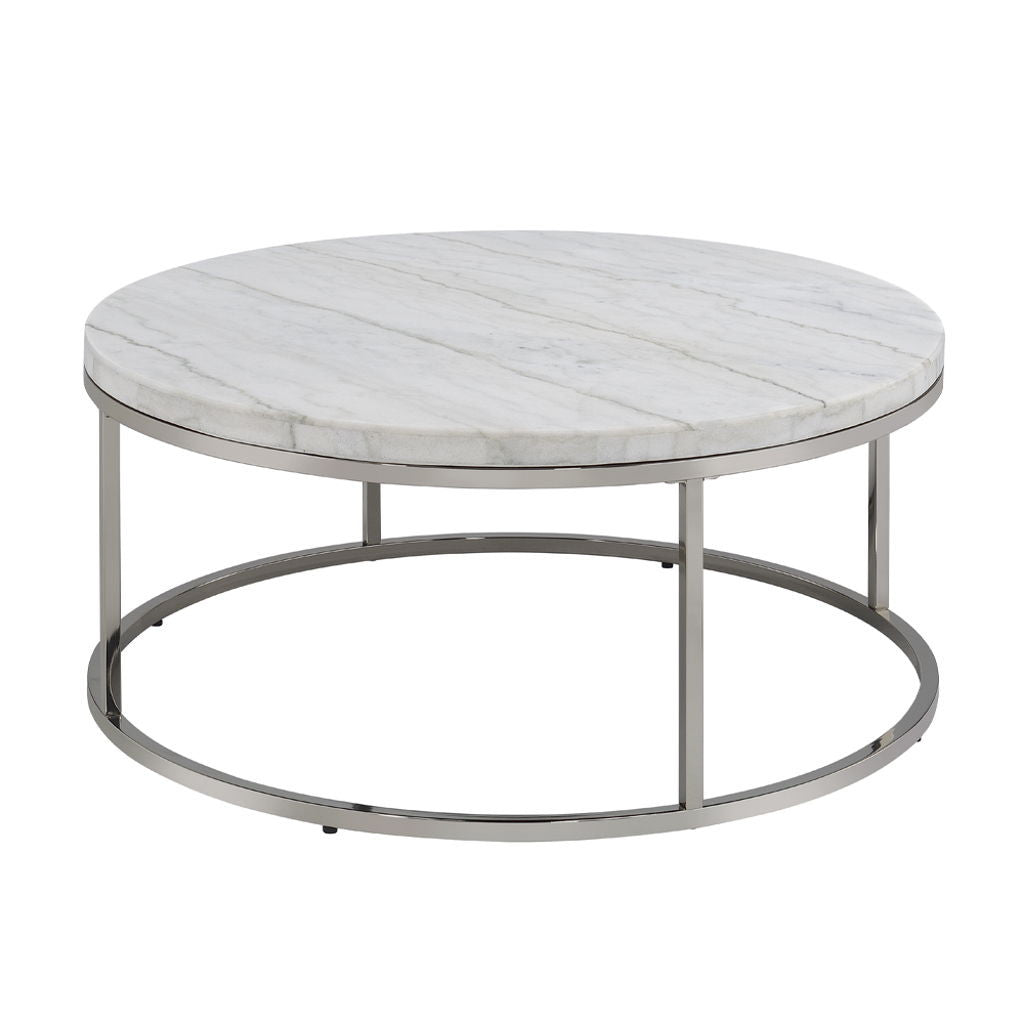 Zaidee - Coffee Table With Marble - Marble Top & Nickel