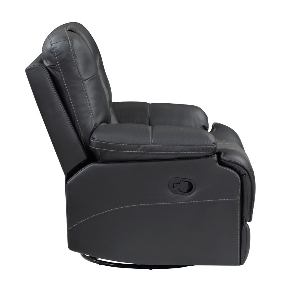 Fabian - Swivel Glider Reclining Chair - 2-Tone Gray (Gray / Dark Gray)