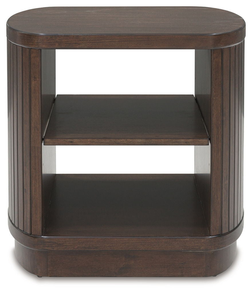 Korestone - Square End Table - Dark Brown