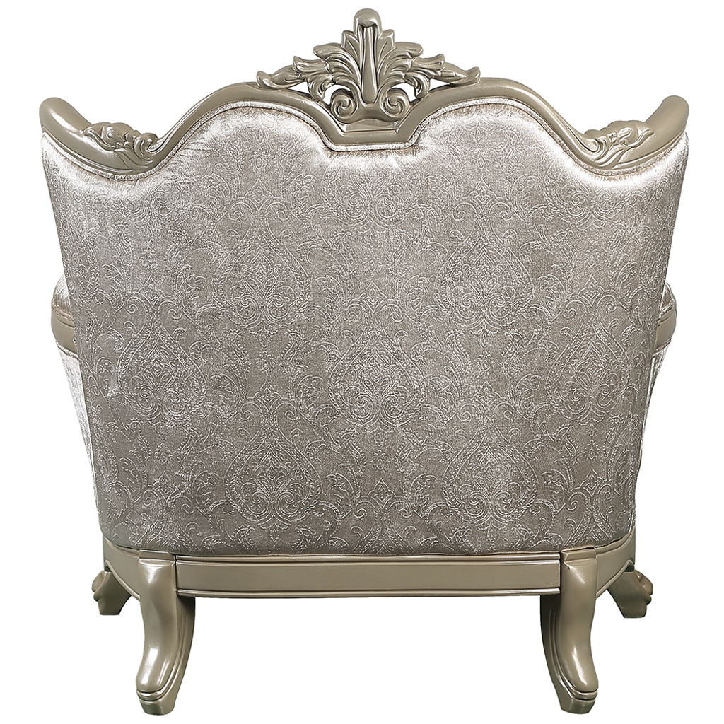 Libertee - Chair With Pillow - Beige Fabric & Champagne