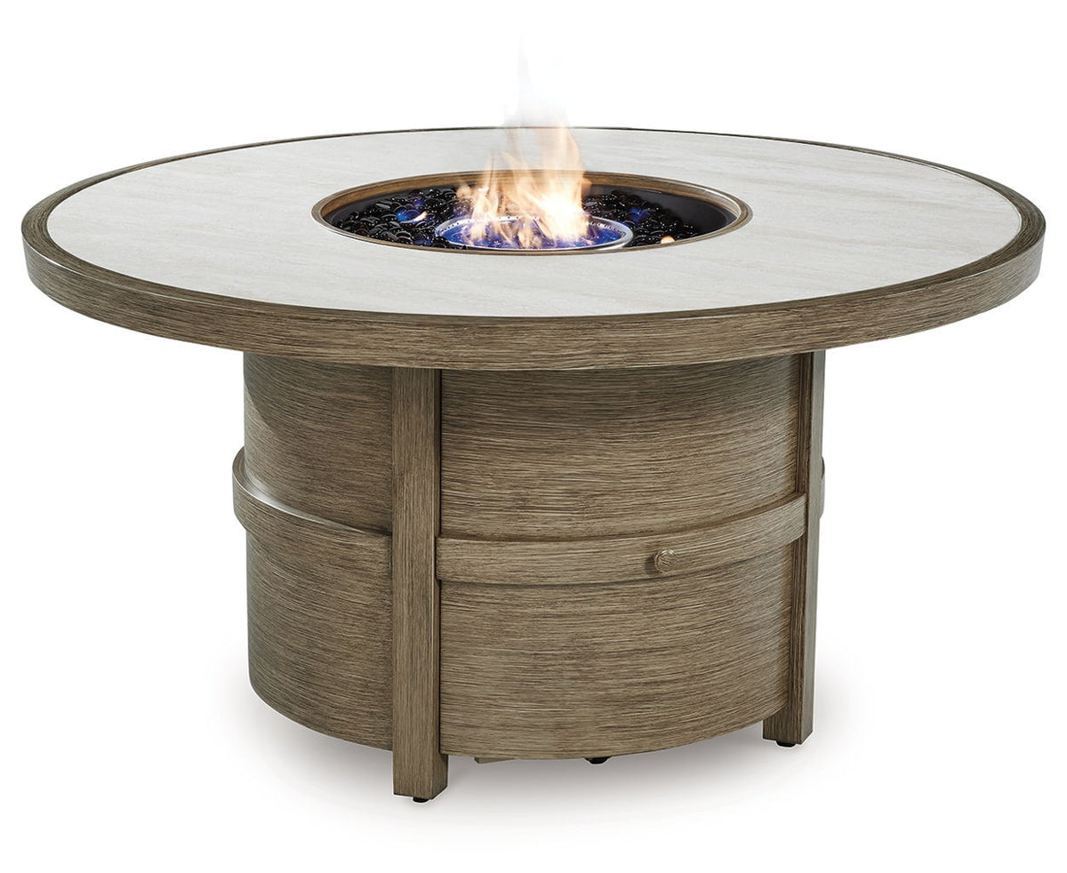 Rainier Ranch - Round Fire Pit Table - Beige