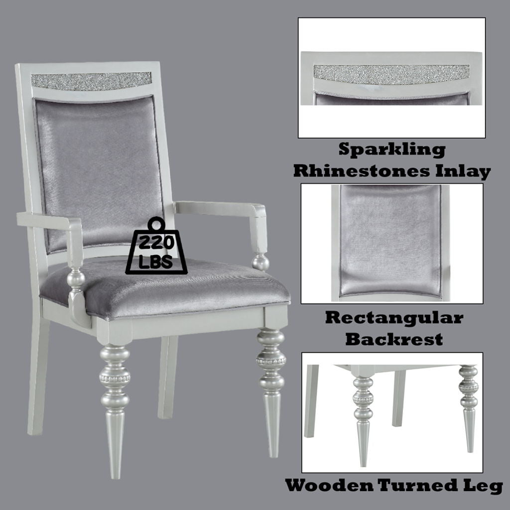 Maverick - Arm Chair (Set of 2) - Fabric & Platinum