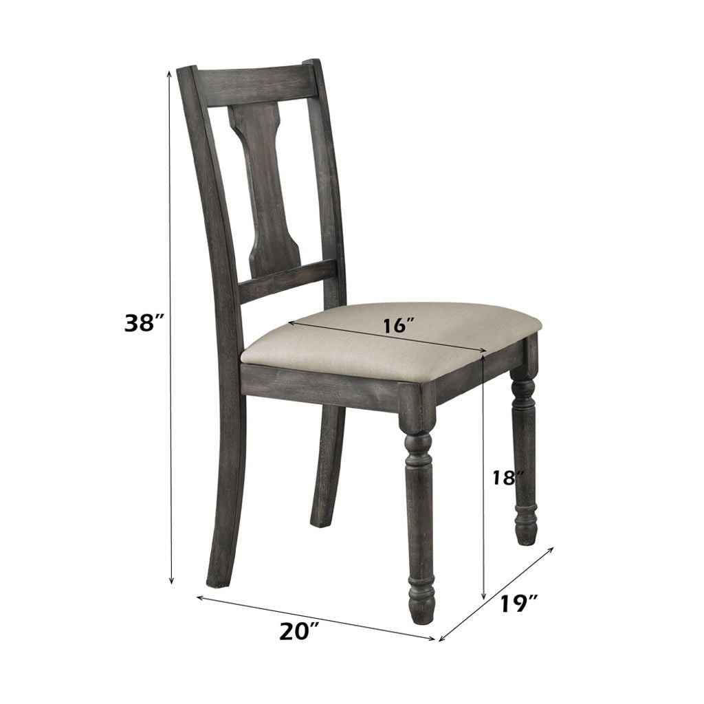 Wallace - Side Chair (Set of 2) - Tan Linen & Weathered Gray