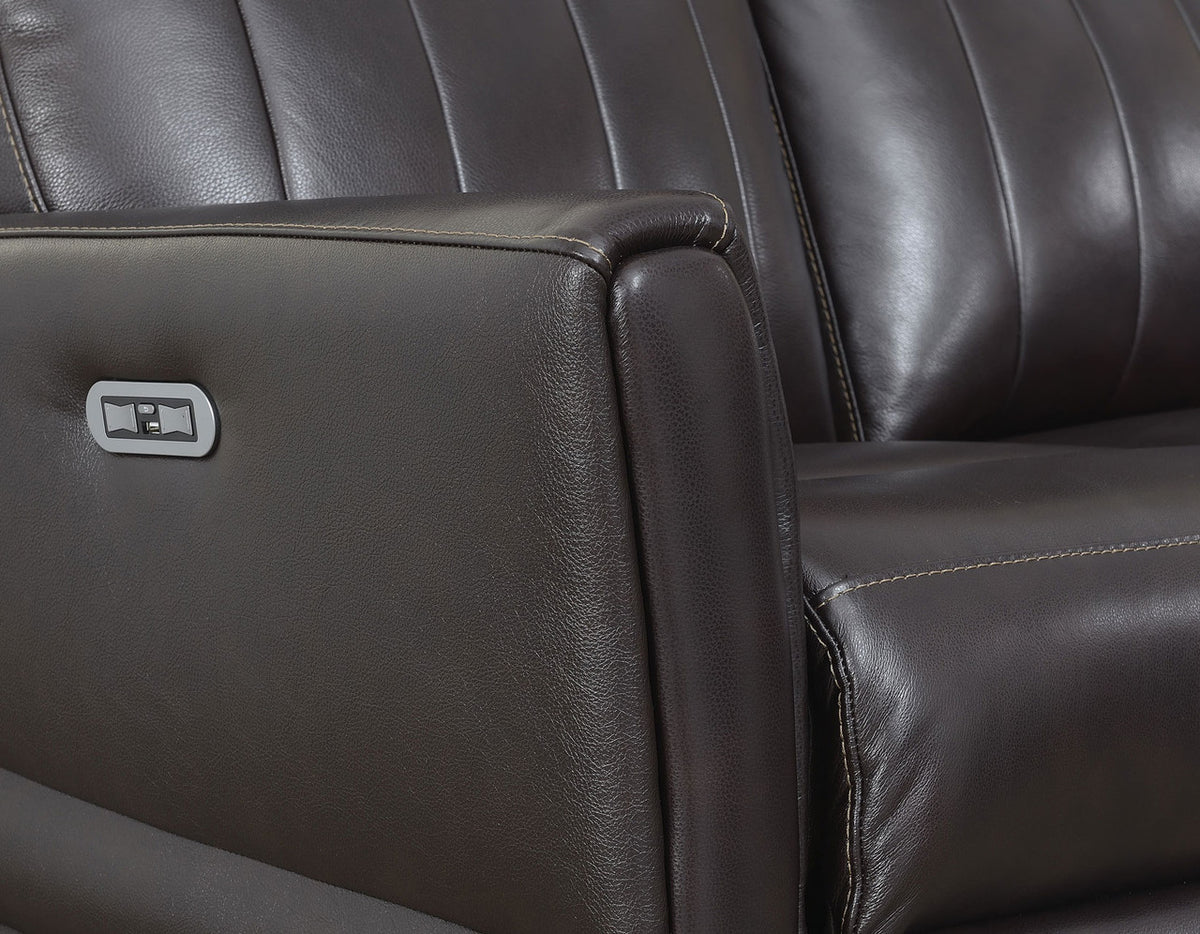 RONAN Top-Grain Leather Power Sofa & Loveseat