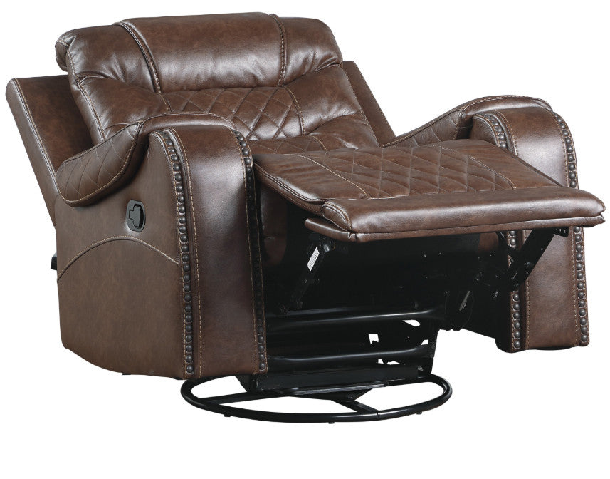 Emperor Brown 40" Wide Swivel Glider Recliner Chair