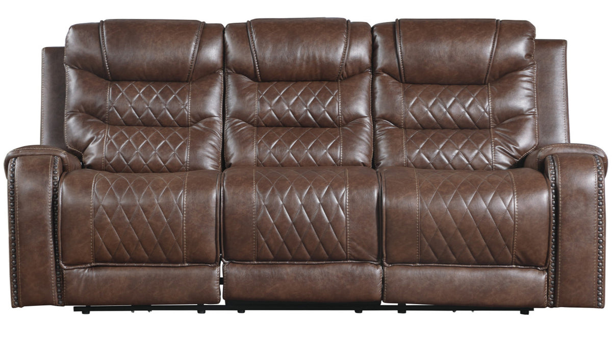 EMPEROR Brown Suede Reclining Sofa & Loveseat