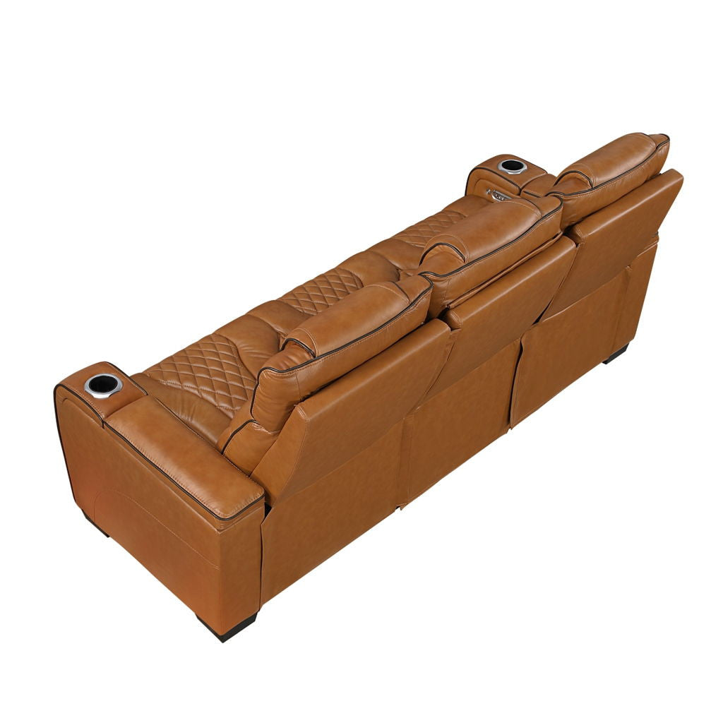 Apex - Power Double Reclining Sofa With Center Drop-Down Cup Holders, Power Headrests, Storage Arms With Cup Holders, Reading Lights, Wireless Charger, Air Massage And Heat, LED Lighting And Charging Ports