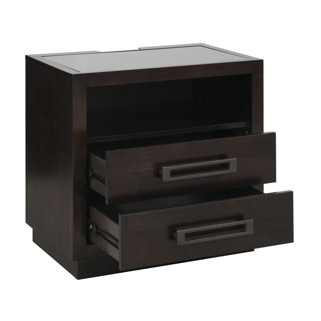 Larchmont - Nightstand, LED Lighting - Dark Brown
