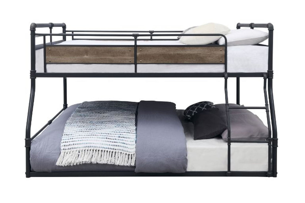 Cordelia - Full/Queen Bunk Bed - Antique Oak, Sandy Black & Dark Bronze Hand-Brushed