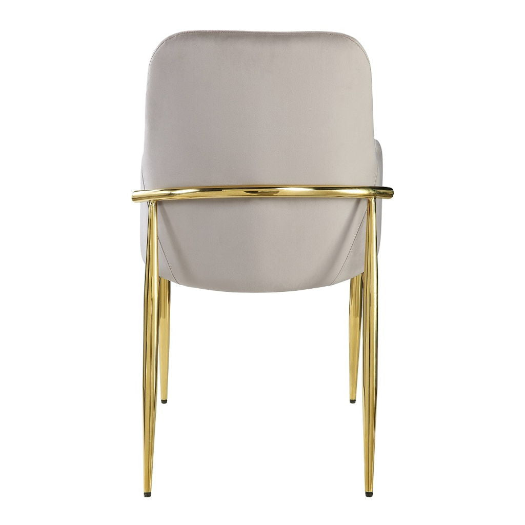 Barnard - Side Chair (Set of 2) - Gray Velvet & Mirrored Gold