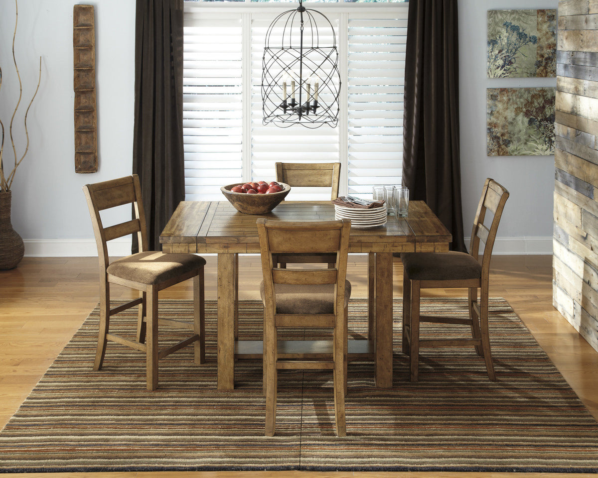 Garrett Light Brown Counter Height Set