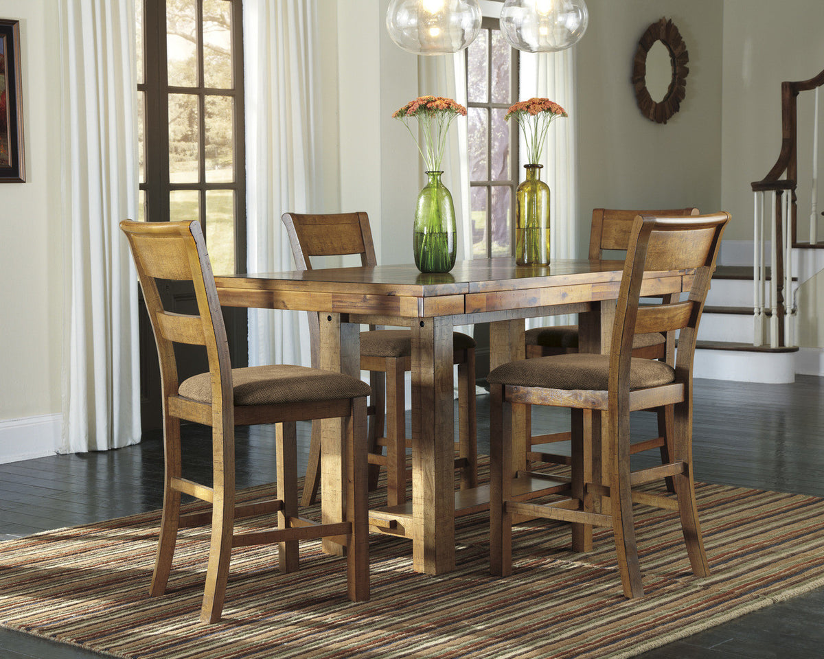 Garrett Light Brown Counter Height Set