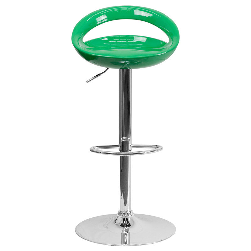 GLOSSY Green Swivel Barstool