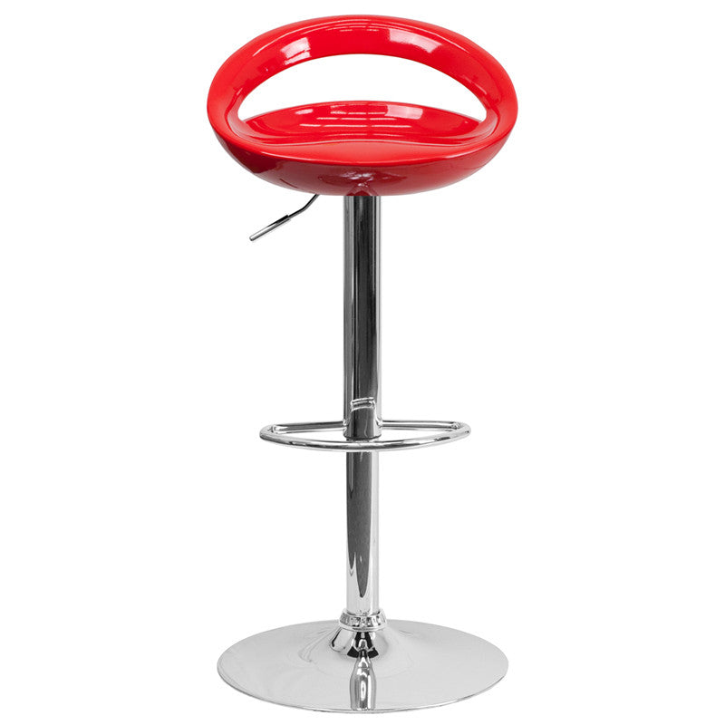 GLOSSY Red Swivel Barstool